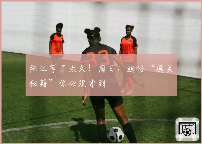 阳江等了太久!周日,这份“通关秘籍”你必须拿到